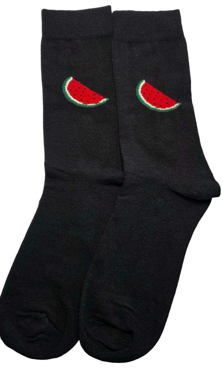 Watermelon Adult Socks - black variant